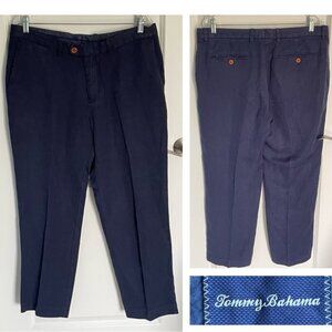 Tommy Bahama Dark Blue Linen Blend Straight Chino Pants 35x30 35841